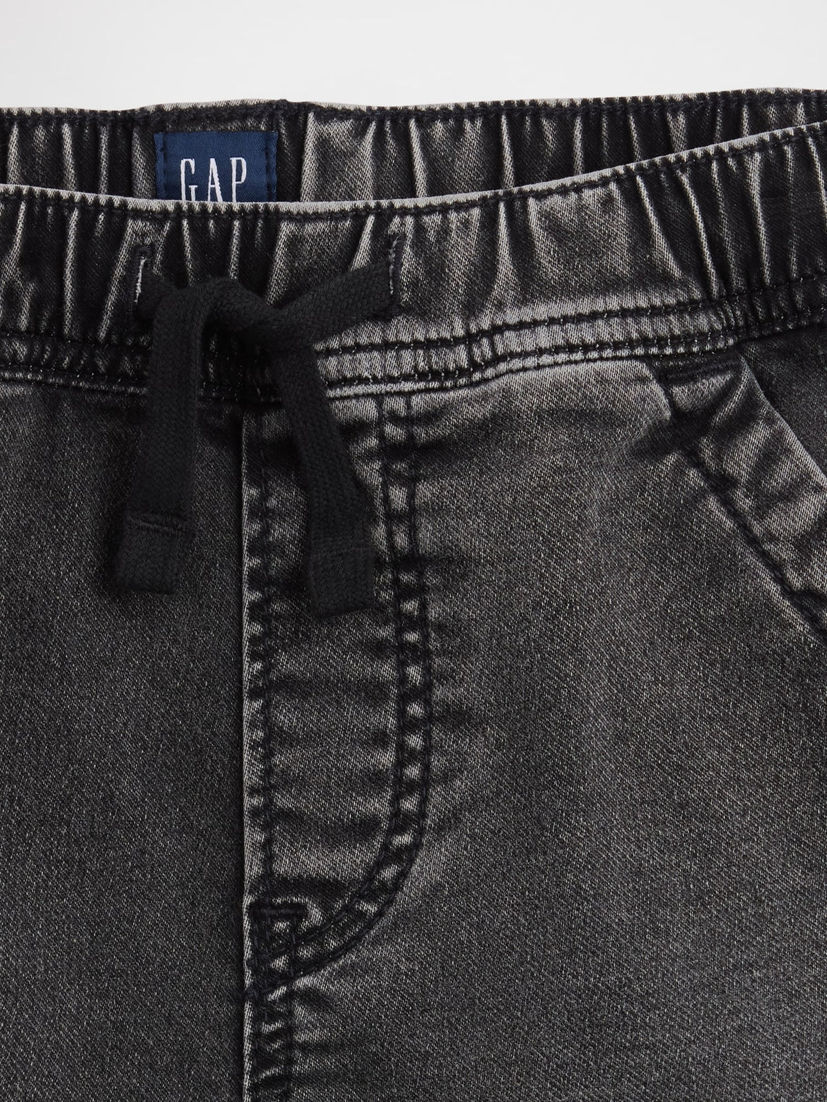 Siyah Kids Pull-on Loose Eşofman Altı Jean Şortlar