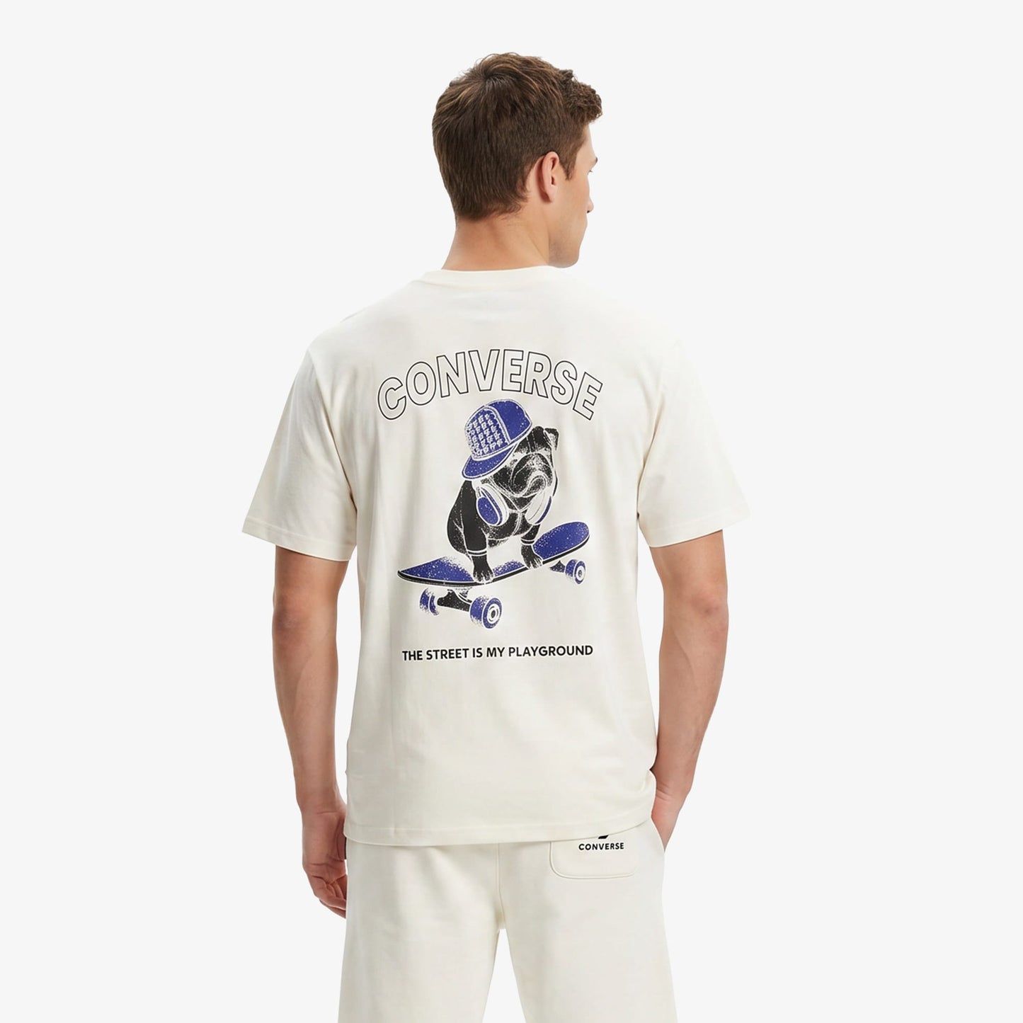 Converse Regular Fit Erkek Krem T-shirt