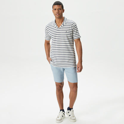 Nautica Erkek Mavi Slim Fit Keten Şort