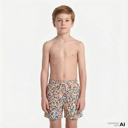 Jordan Essentials Poolside All-over Printed Çocuk Renkli Deniz Şortu