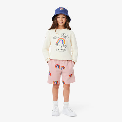 Lacoste Desenli Çocuk Pembe Şort