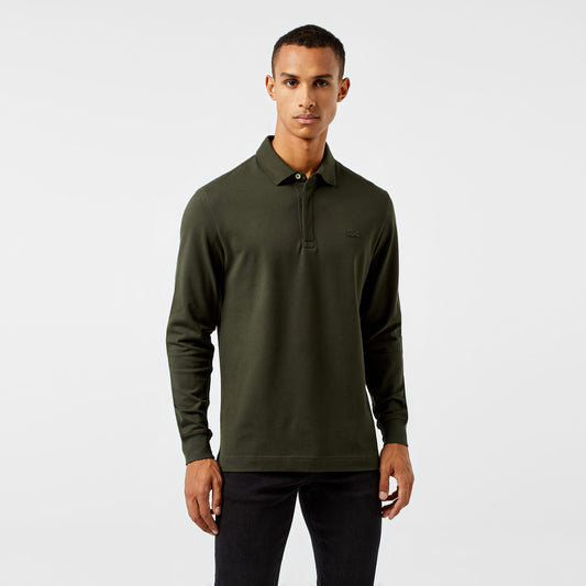 Lacoste Paris Erkek Regular Fit Uzun Kollu Haki Polo