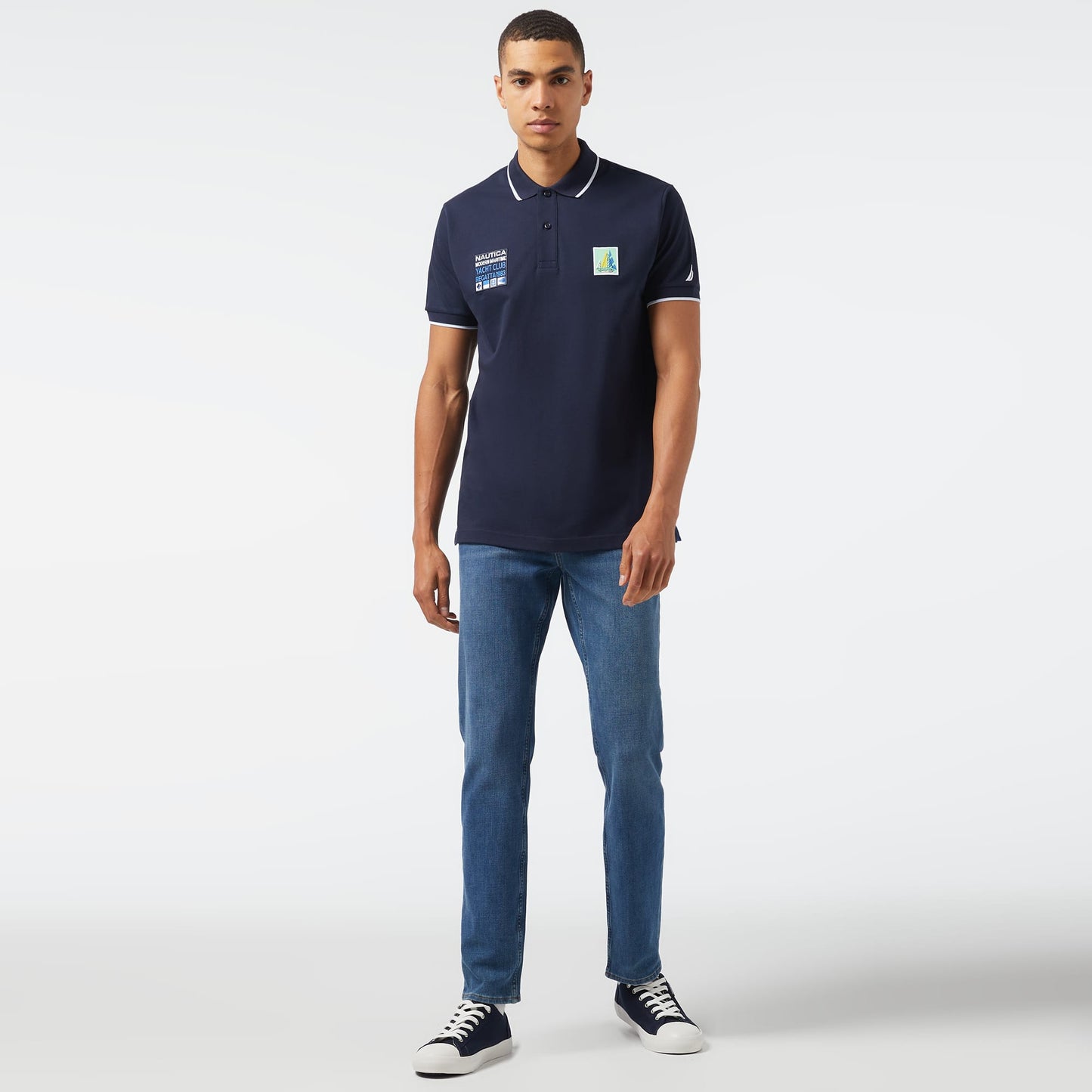 Nautica Erkek Lacivert Classic Fit Polo Yaka T-shirt