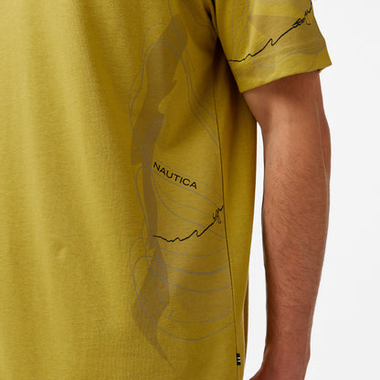 Nautica Erkek Yeşil Regular Fit Baskılı T-shirt