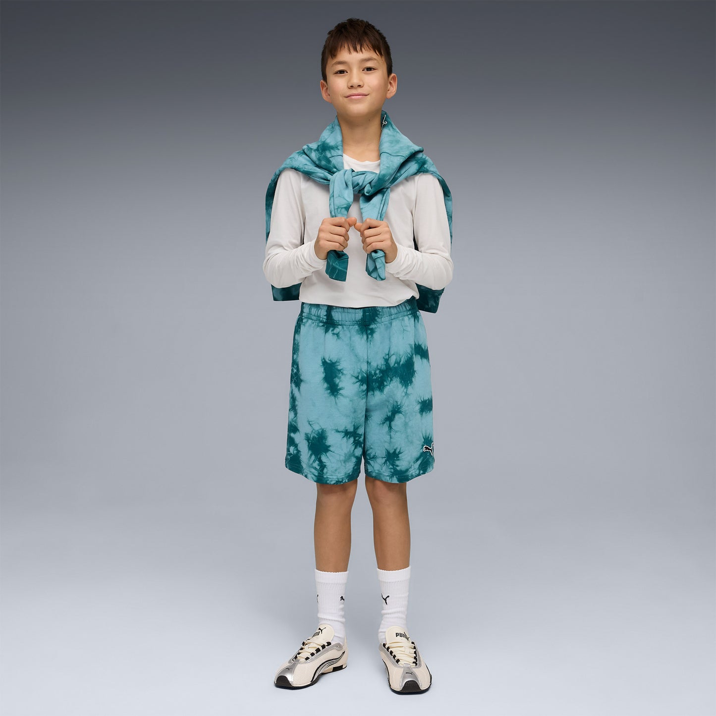 Puma Essentials Relaxed Tie-dye Çocuk Yeşil Şort