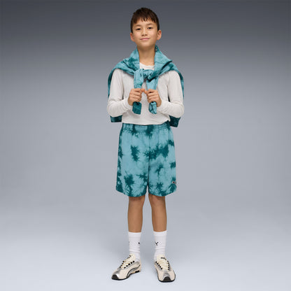 Puma Essentials Relaxed Tie-dye Çocuk Yeşil Şort