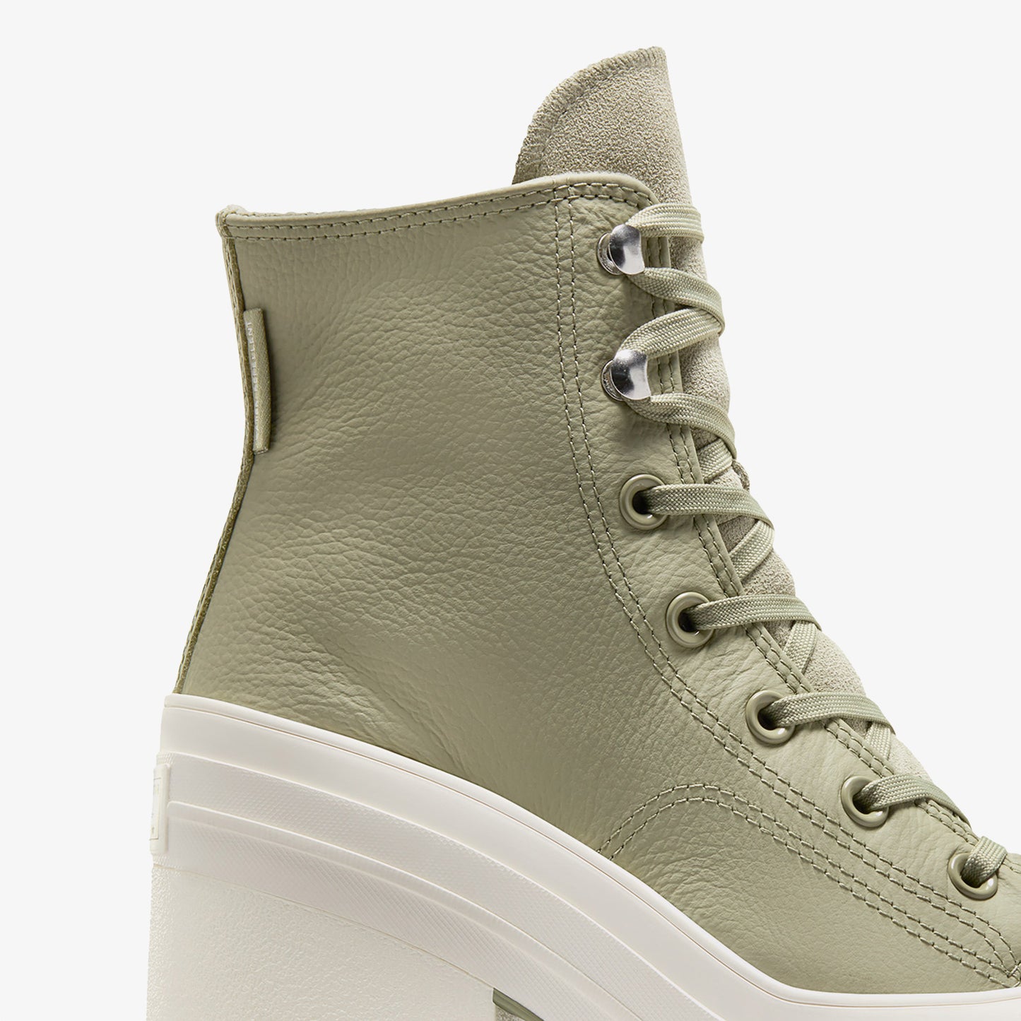 Converse Chuck 70 De Luxe Heel Unisex Haki Deri Platform Sneaker