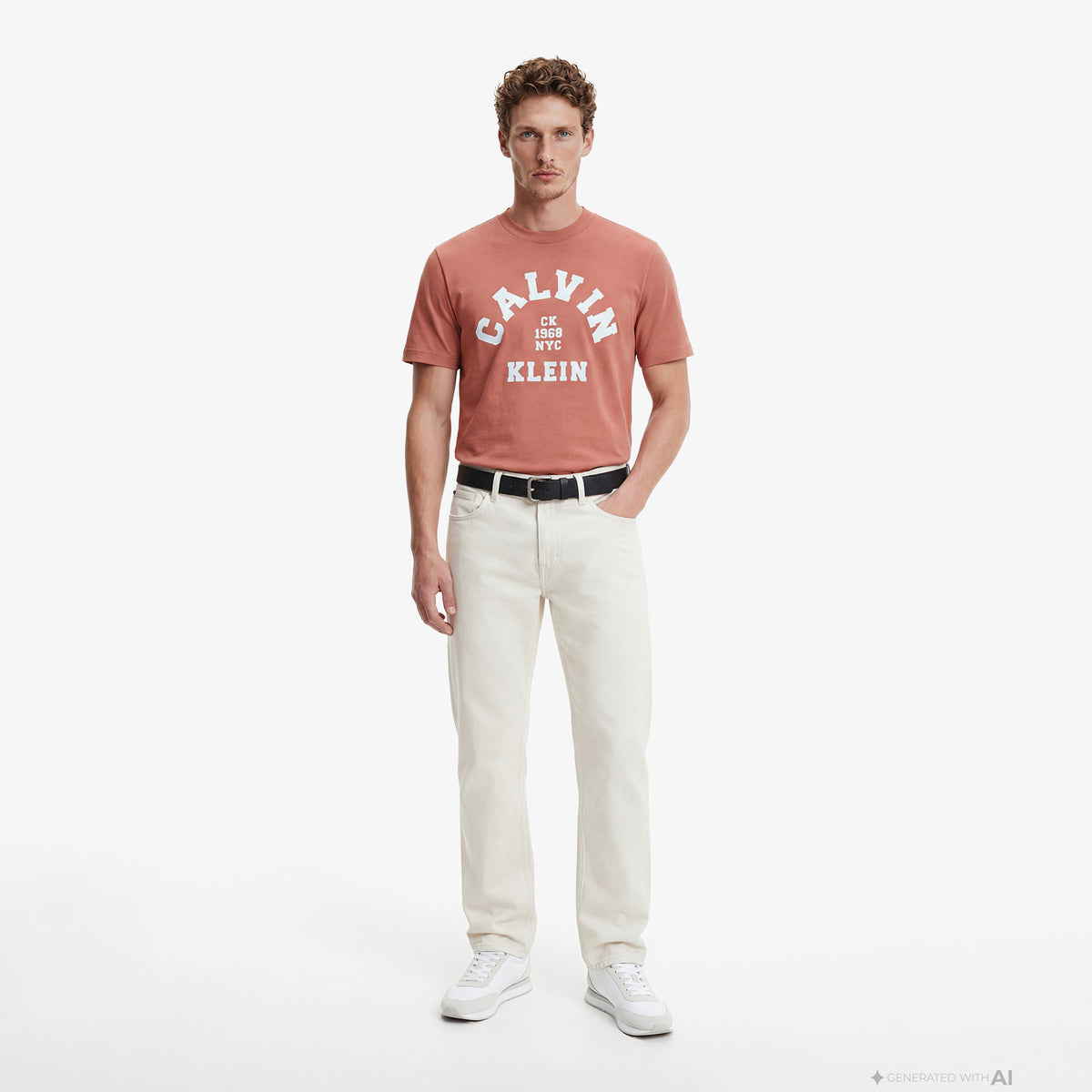 Calvin Klein 20s College Graphic Erkek Kahverengi T-shirt