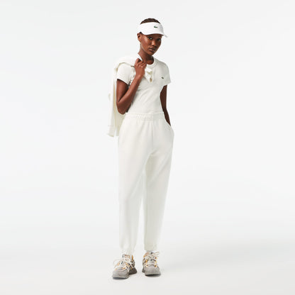 Lacoste Kadın Slim Fit Bisiklet Yaka Beyaz T-shirt