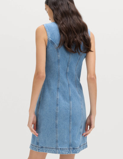 Pamuklu Denim Mini Elbise
