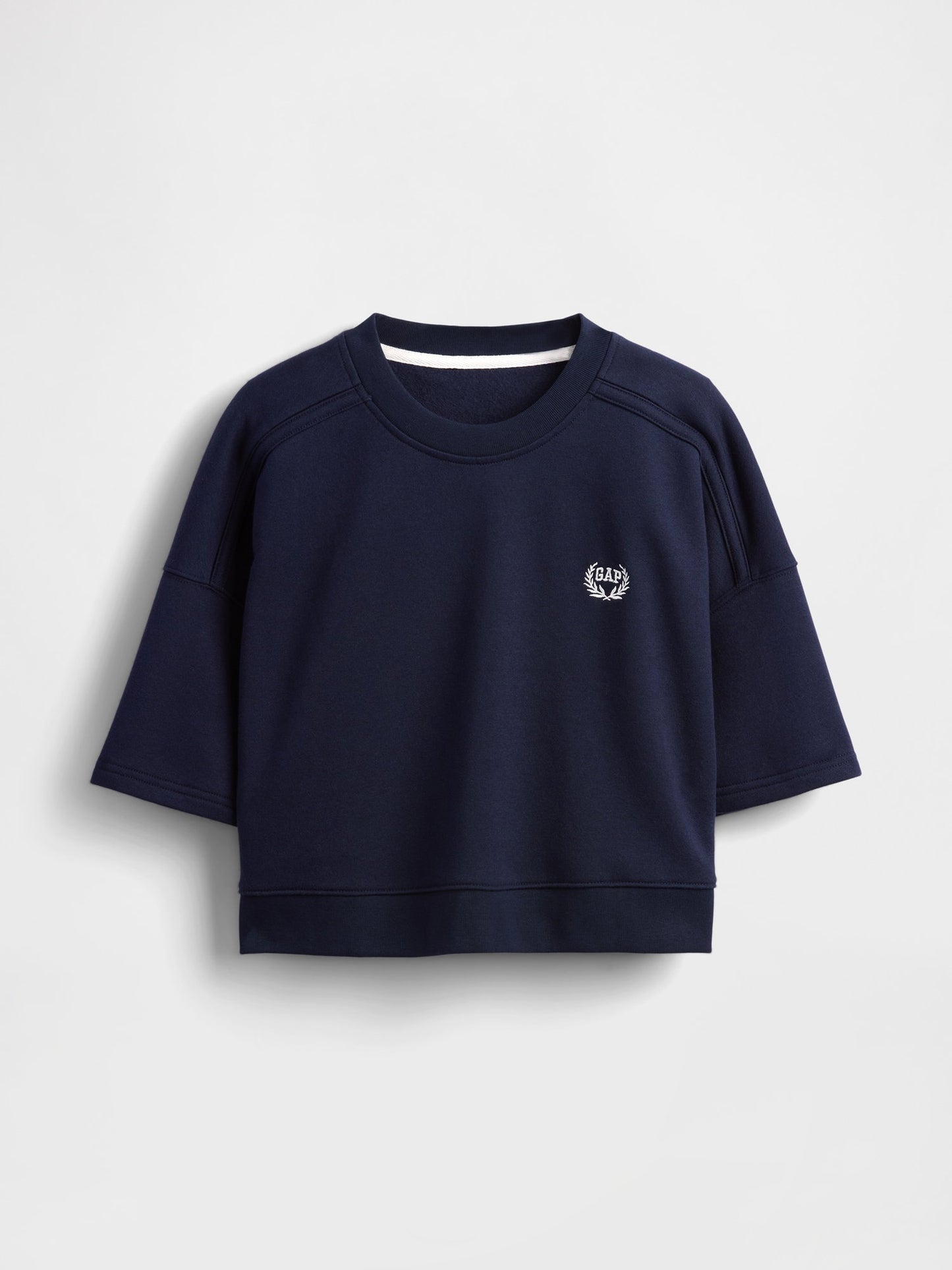 Lacivert Vintagesoft Dirsek Kolu Kısa Sweatshirt
