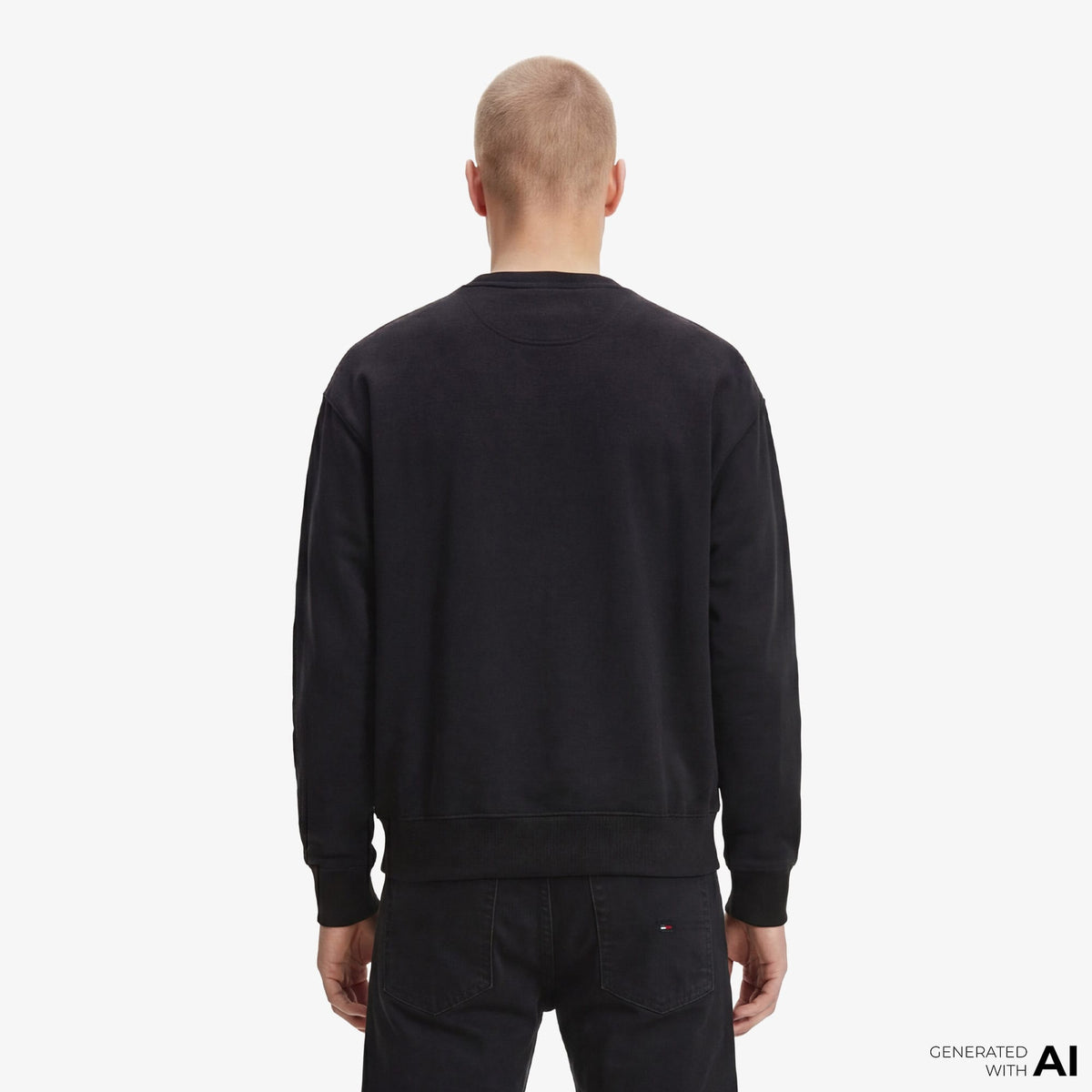 Tommy Hilfiger Flag Bearer Erkek Siyah Sweatshirt