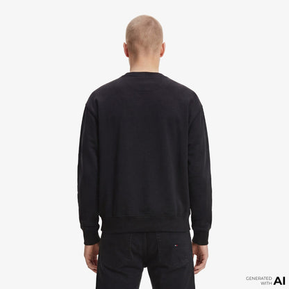 Tommy Hilfiger Flag Bearer Erkek Siyah Sweatshirt