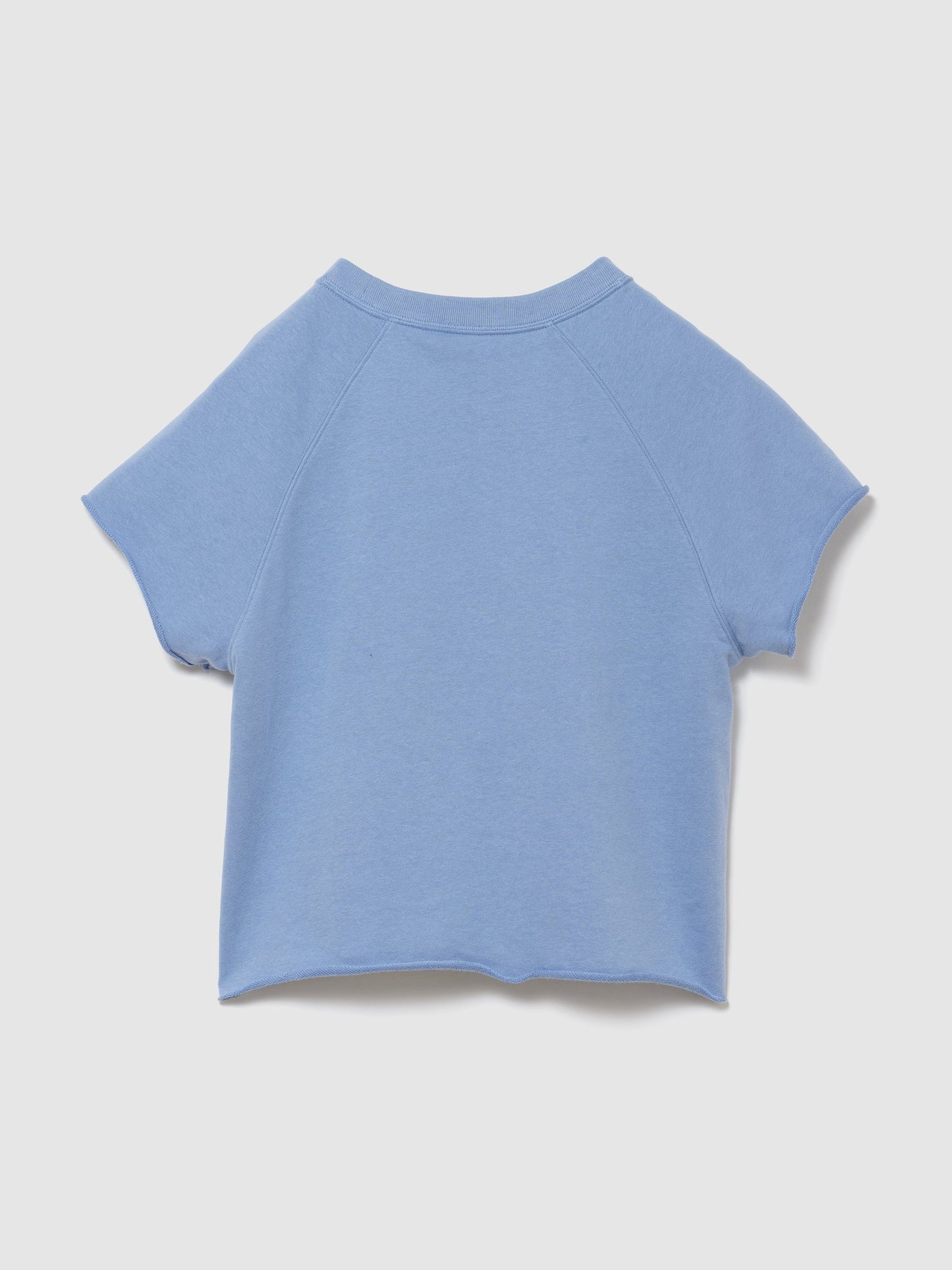 Açık Mavi Relaxed Fransız Havlu Kumaş Grafik Baskılı T-shirt
