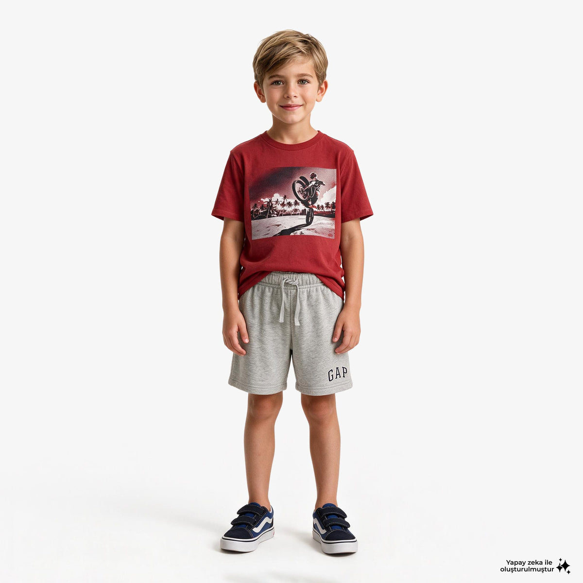 Gap Havlu Kumaş Relaxed Fit Çocuk Gri Şort