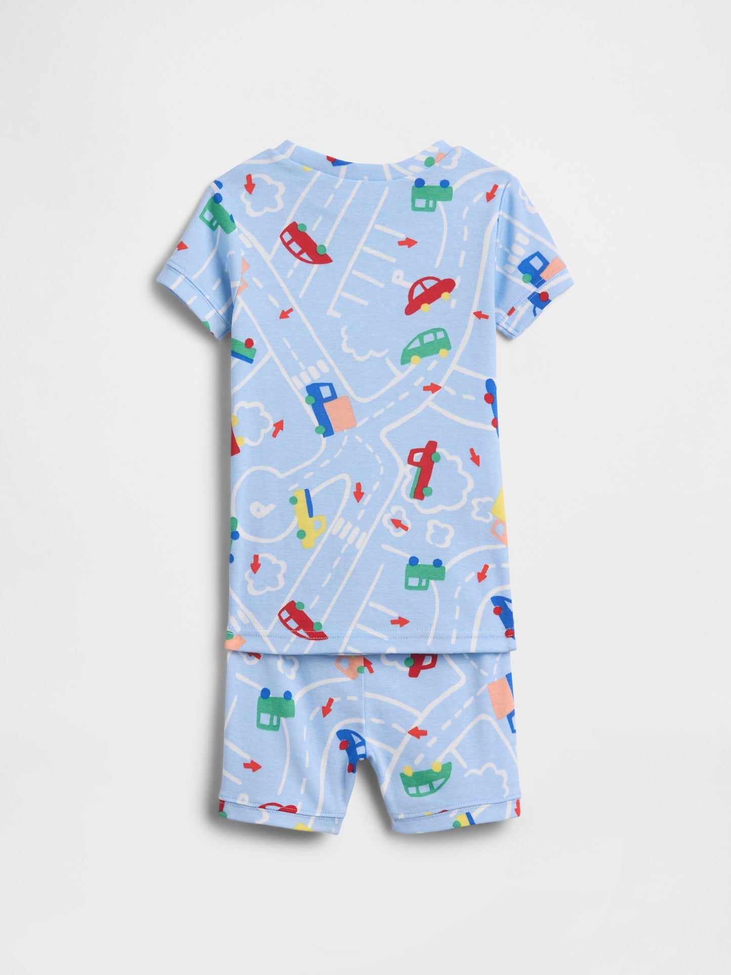 Açık Mavi %100 Organik Pamuk Roadway Pijama Takımı