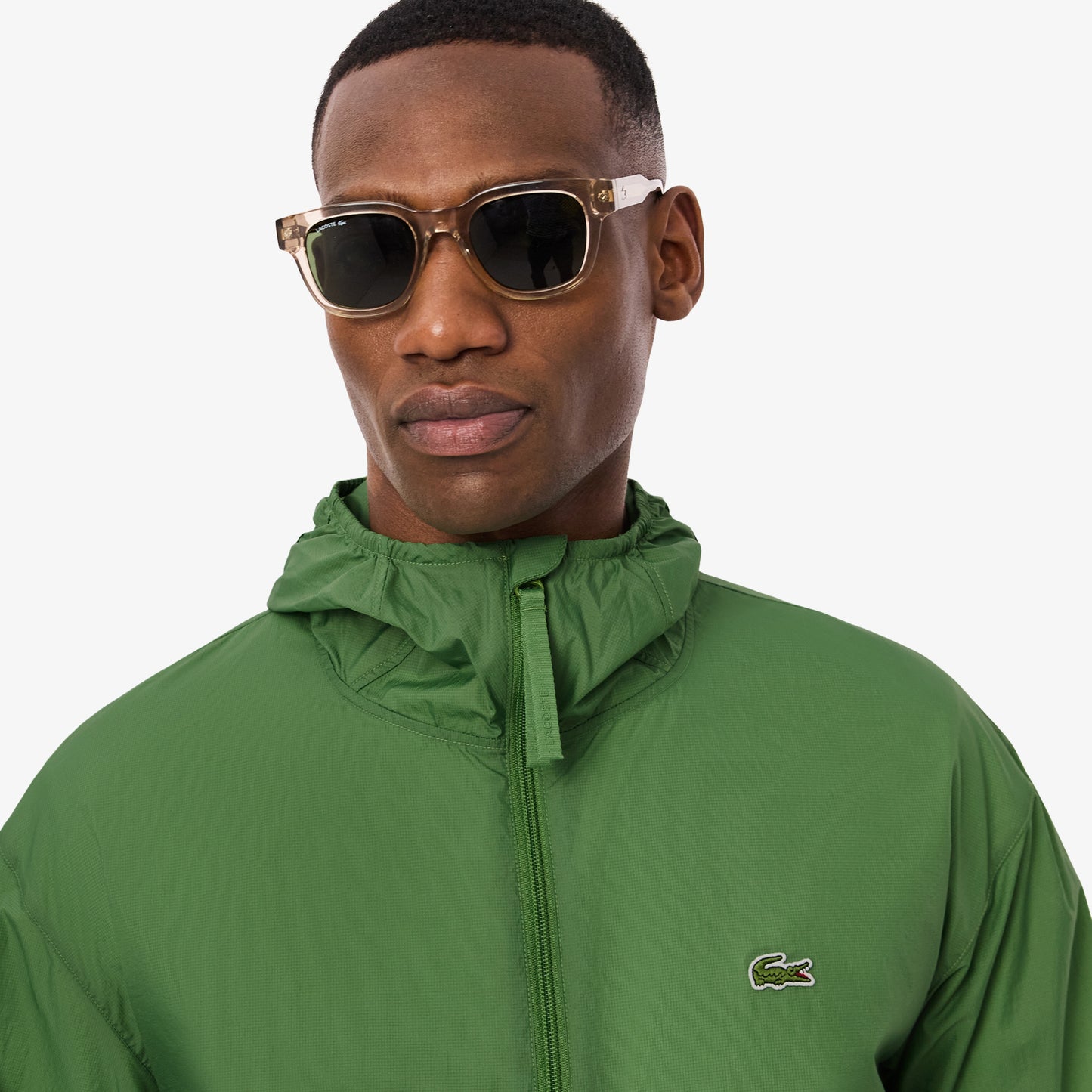 Lacoste Erkek Kapüşonlu Yeşil Yağmurluk