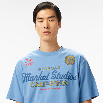 The Market Studios Pure Gold Unisex Mavi T-shirt