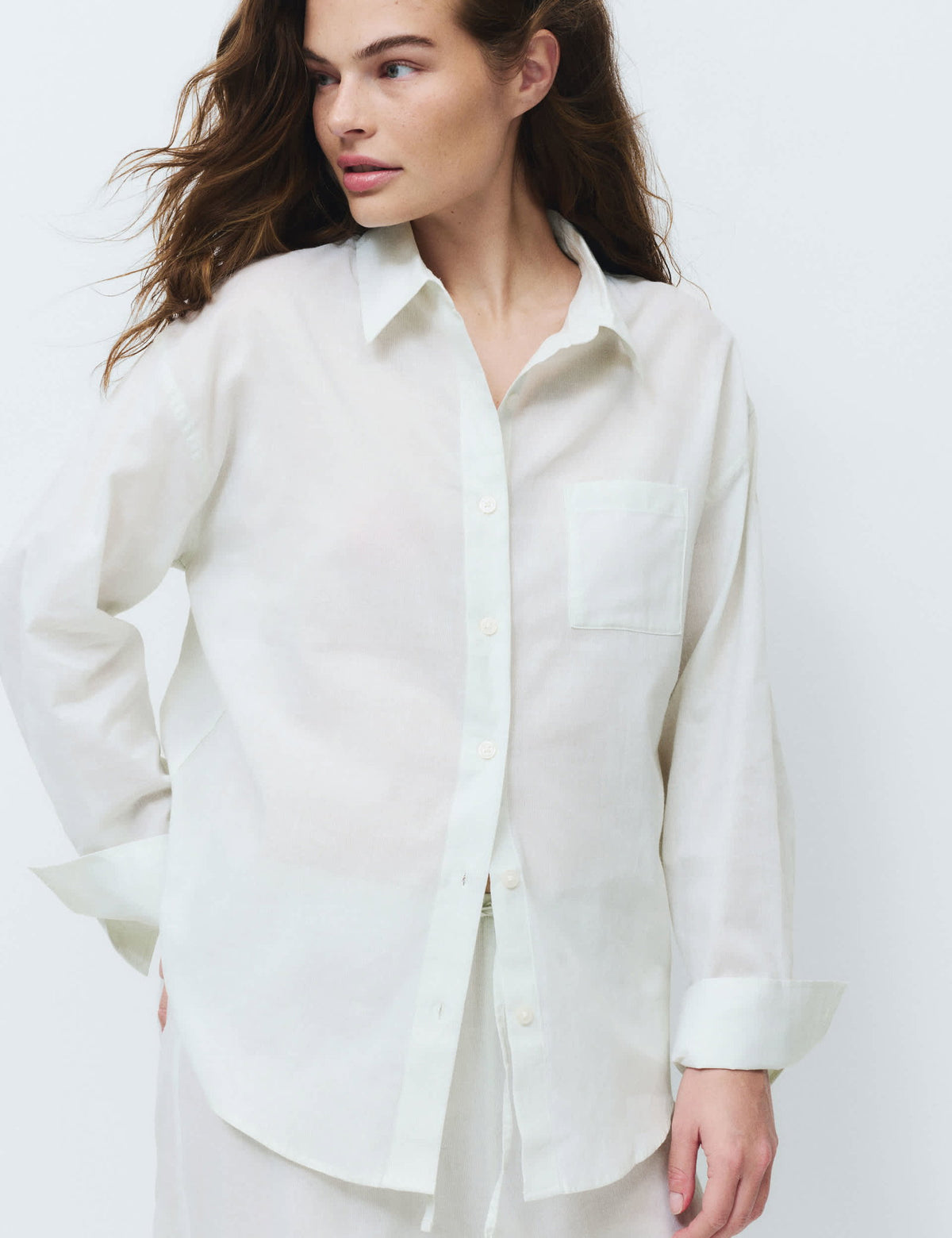 Çizgili Yakalı Pijama Üstü