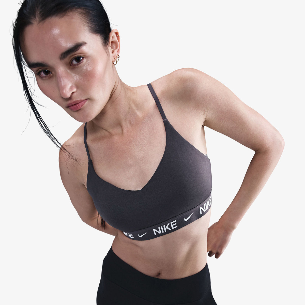 Nike Dri-fit Indy Light Support Kadın Gri Antrenman Bra