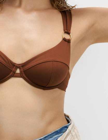 Biye Detaylı Balenli Bikini Üstü