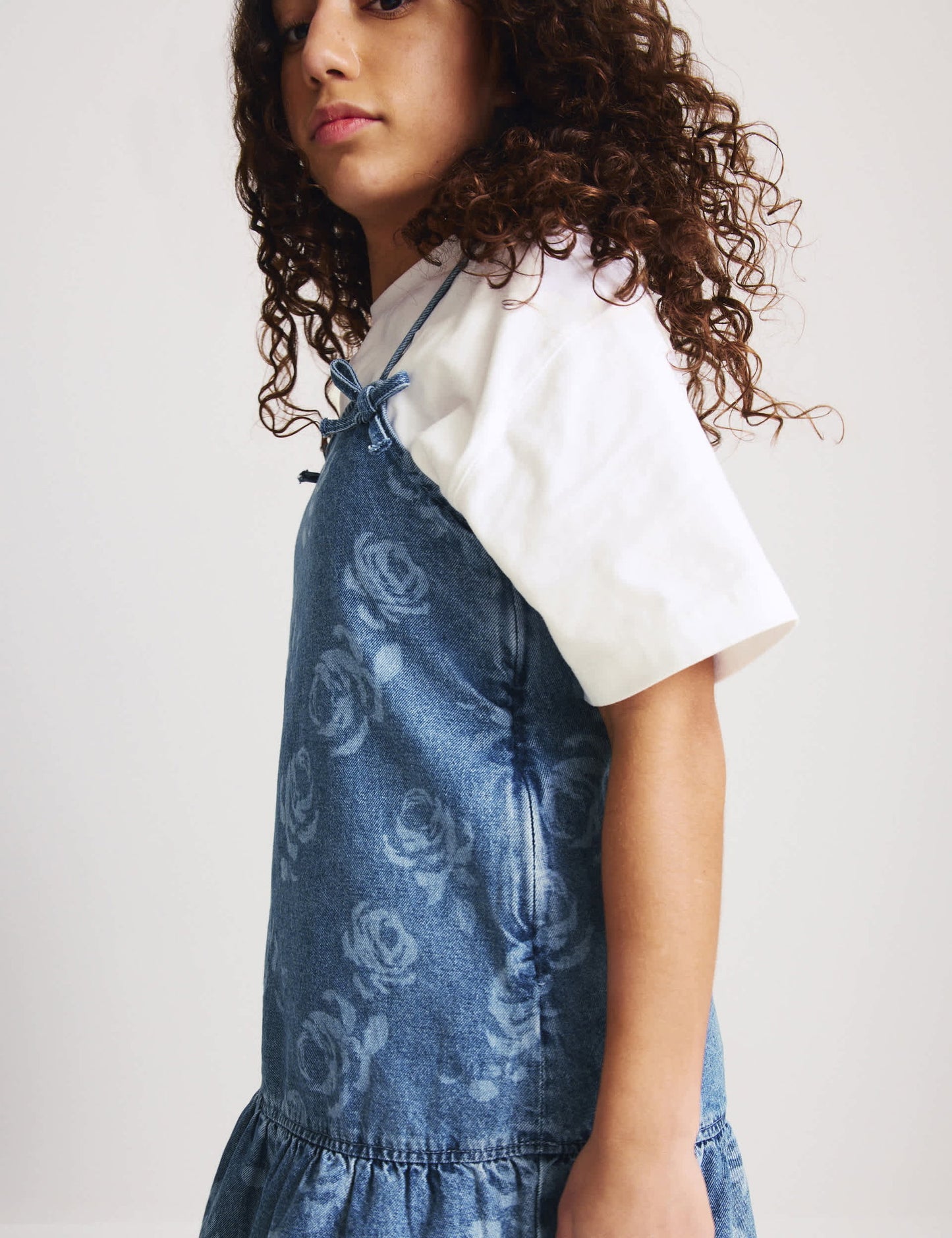 Desenli Denim Elbise & Tişört