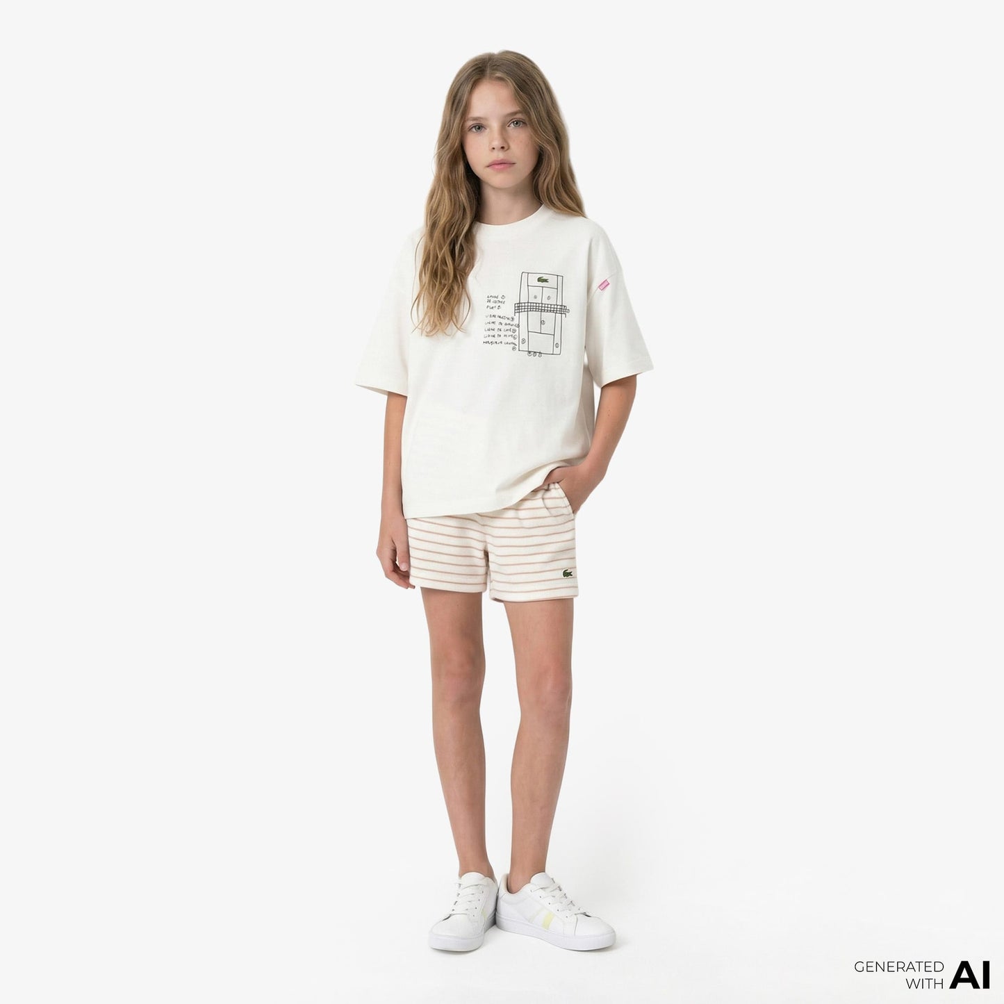 Lacoste Heavy Cotton Print Çocuk Beyaz T-shirt