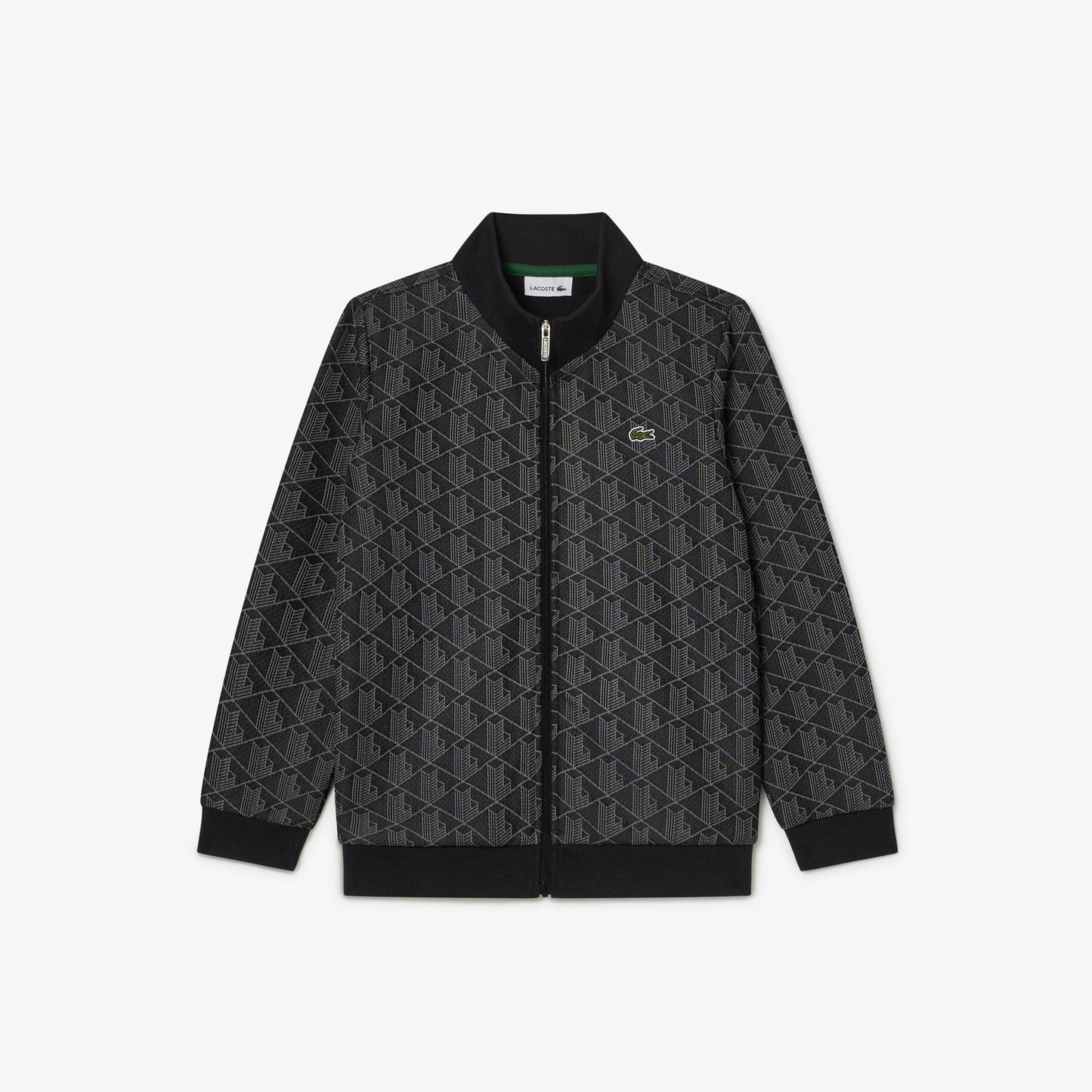 Lacoste Çocuk Fermuarlı Monogram Siyah Sweatshirt