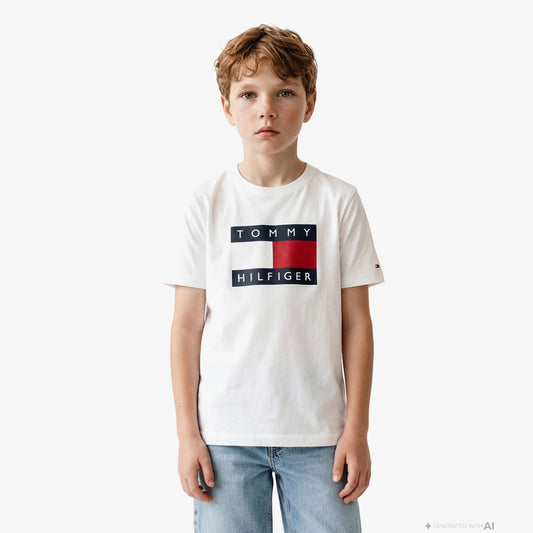 Tommy Hilfiger Heritage Çocuk Beyaz T-shirt