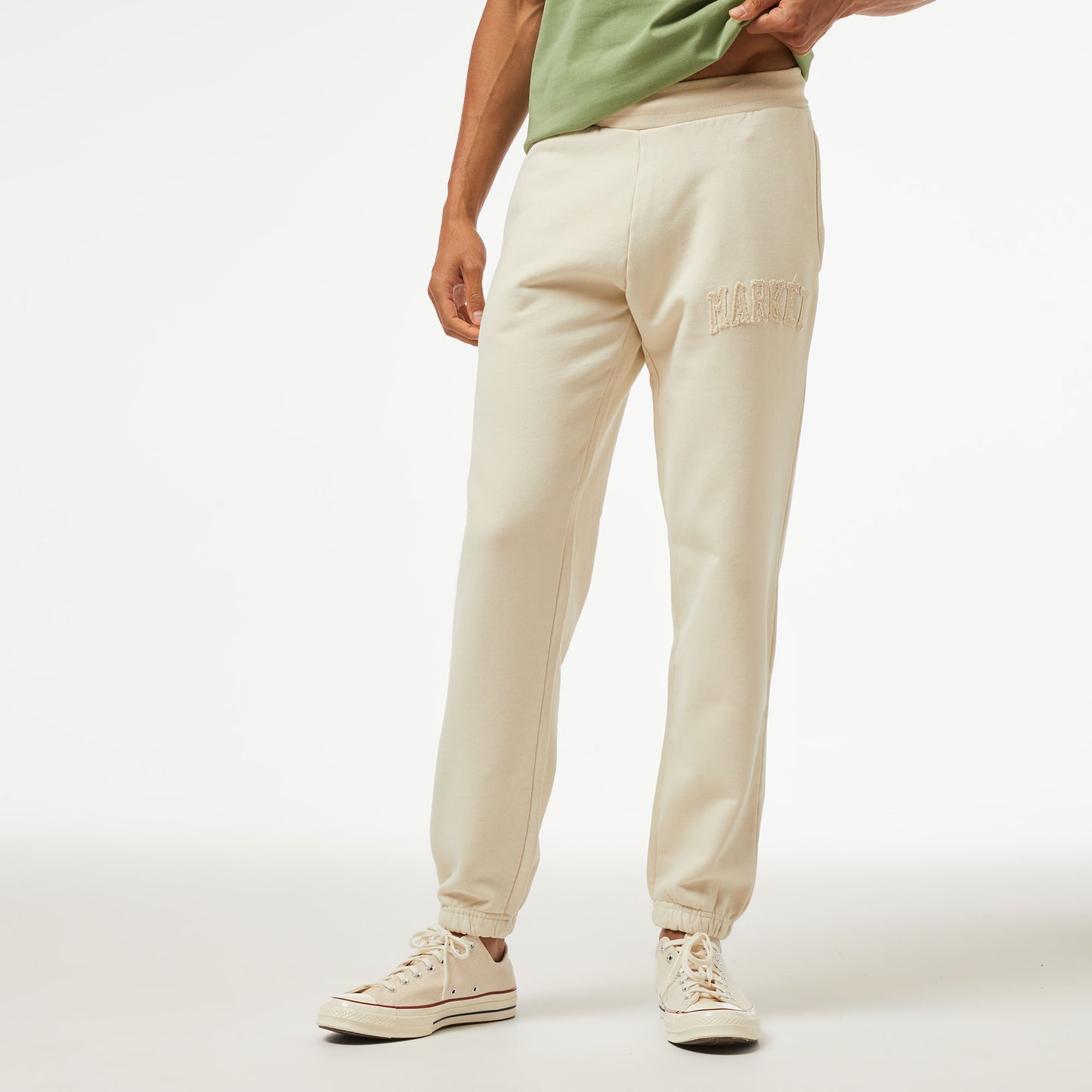 Market Vintage Wash Arc Erkek Krem Eşofman Altı
