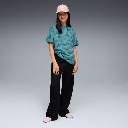 Puma Essentials Relaxed Tie-dye Çocuk Yeşil T-shirt