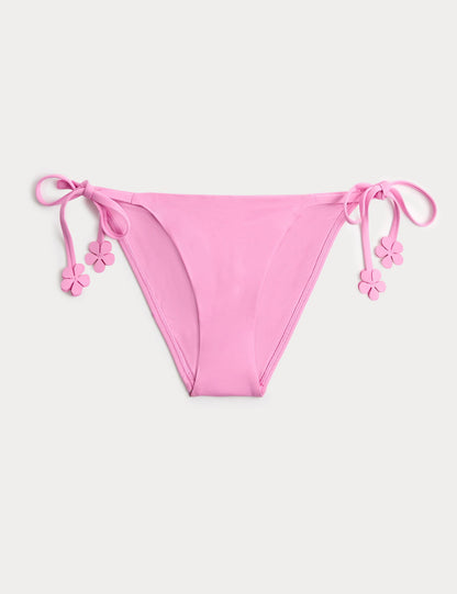 Çiçek Detaylı Bağlamalı Bikini Altı