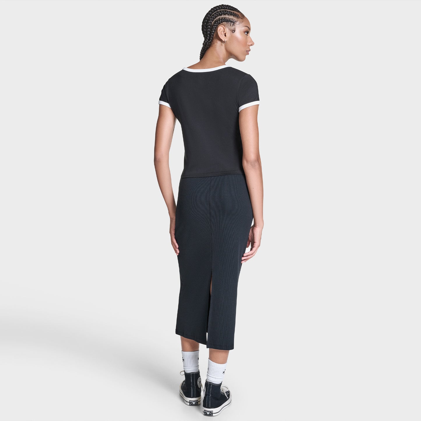 Converse Regular Fit Kadın Siyah T-shirt