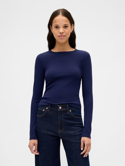 Lacivert Modern Shrunken T-shirt