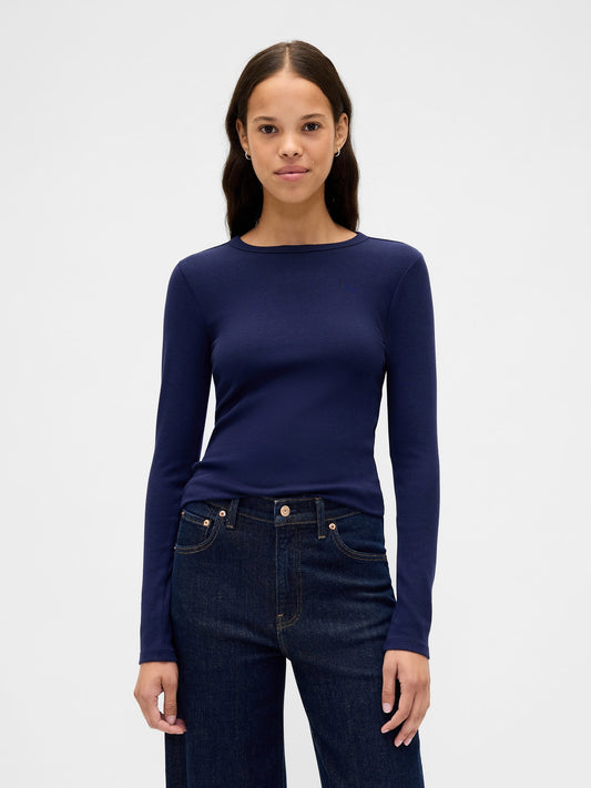 Lacivert Modern Shrunken T-shirt