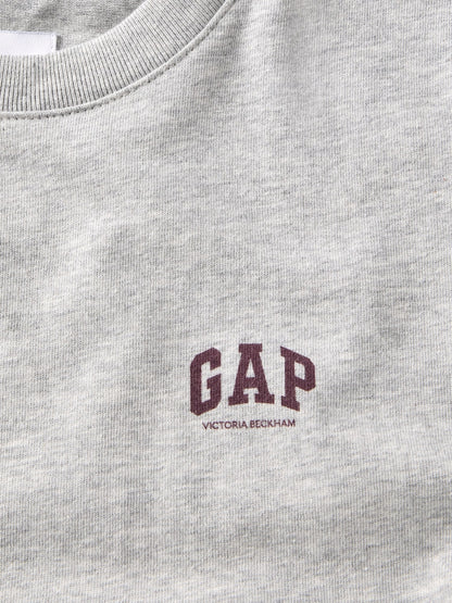 Açık Gri Gap × Victoria Beckham Organik Pamuk Logo T-shirt