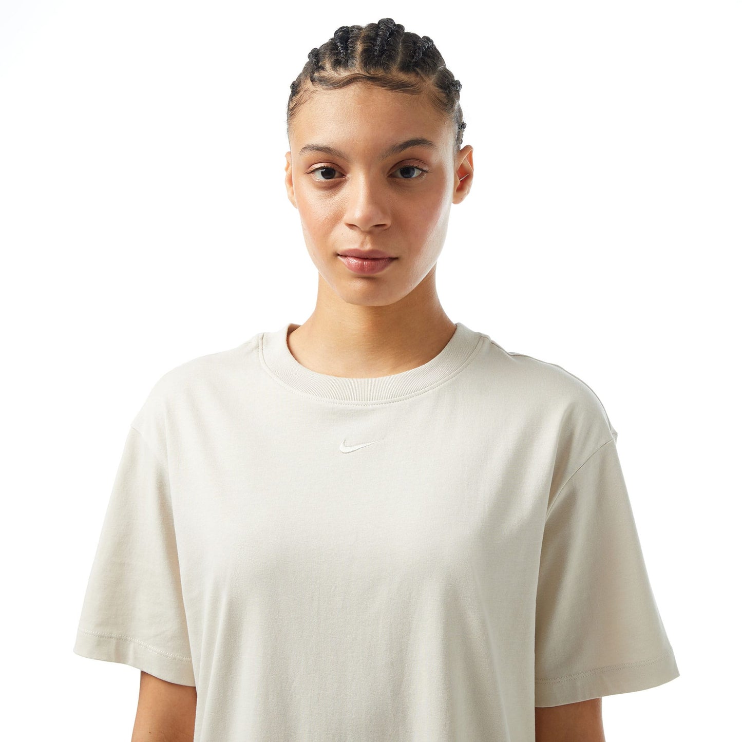 Nike Sportswear Chill Knit Oversized Kadın Krem Elbise