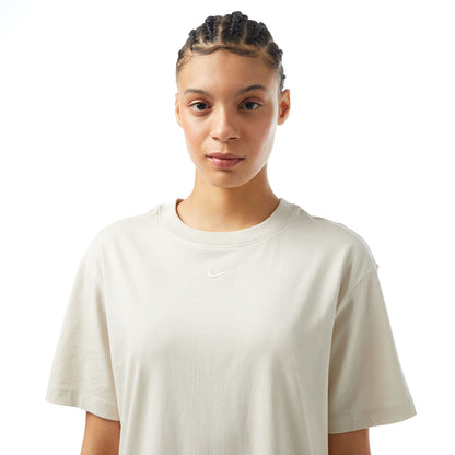 Nike Sportswear Chill Knit Oversized Kadın Krem Elbise