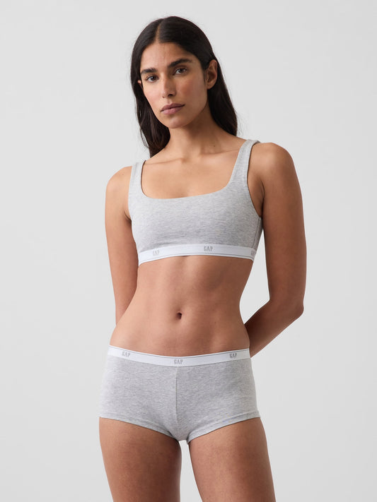 Gri Softmade Organik Stretch Pamuk Gap Logo Bralet