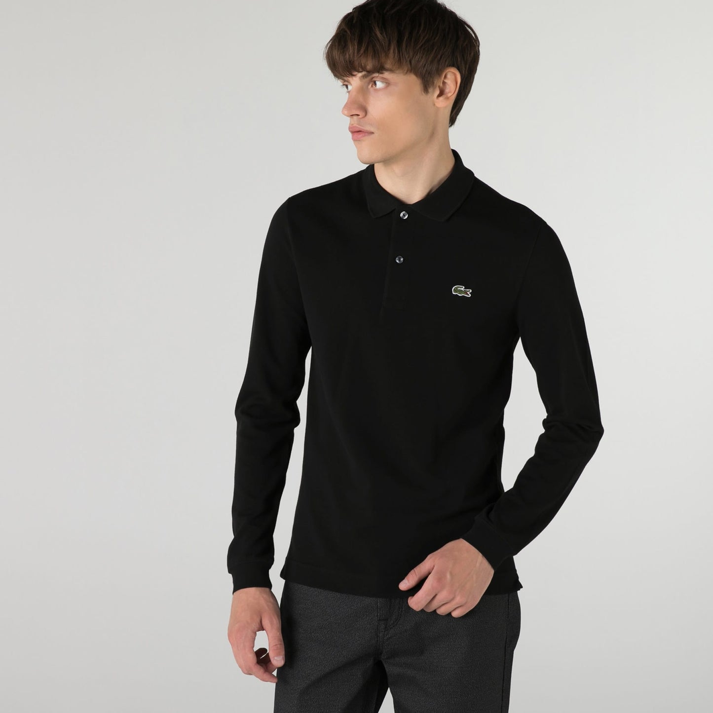 Lacoste Erkek Slim Fit Uzun Kollu Siyah Polo