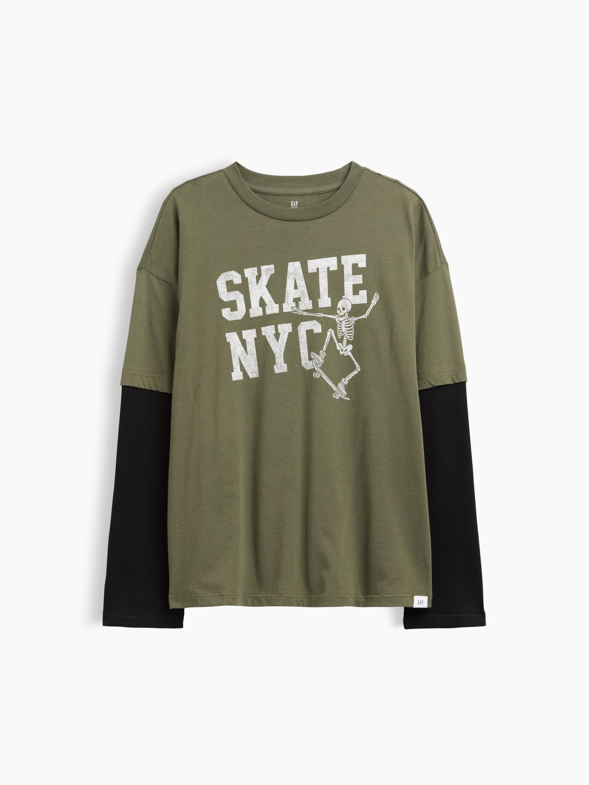 Haki Relaxed Grafik Baskılı T-shirt