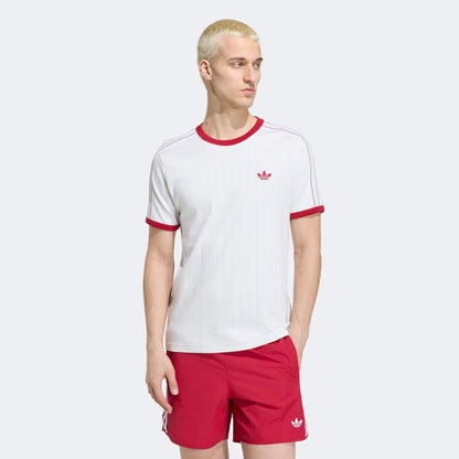 Adidas Drop Needle 3 Stripes Erkek Beyaz T-shirt