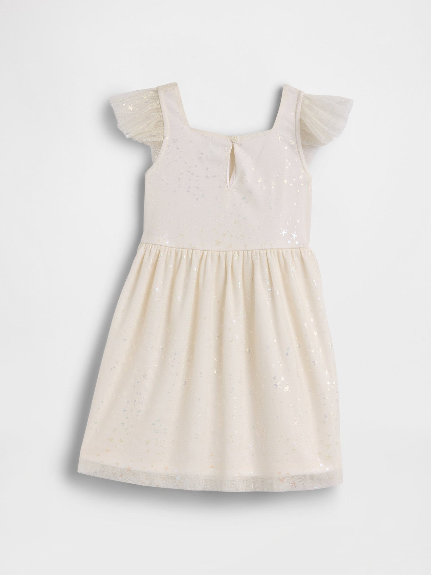 Kırık Beyaz Babygap %100 Geri Dönüştürülmüş Shine Flutter Elbise