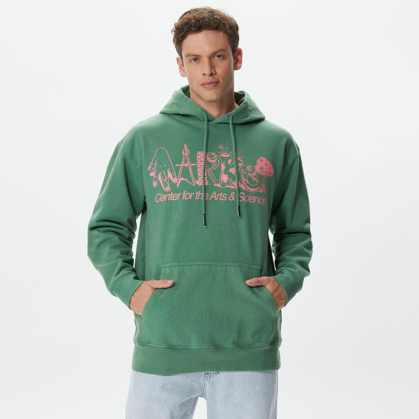 Market Smiley Arts Erkek Yeşil Hoodie