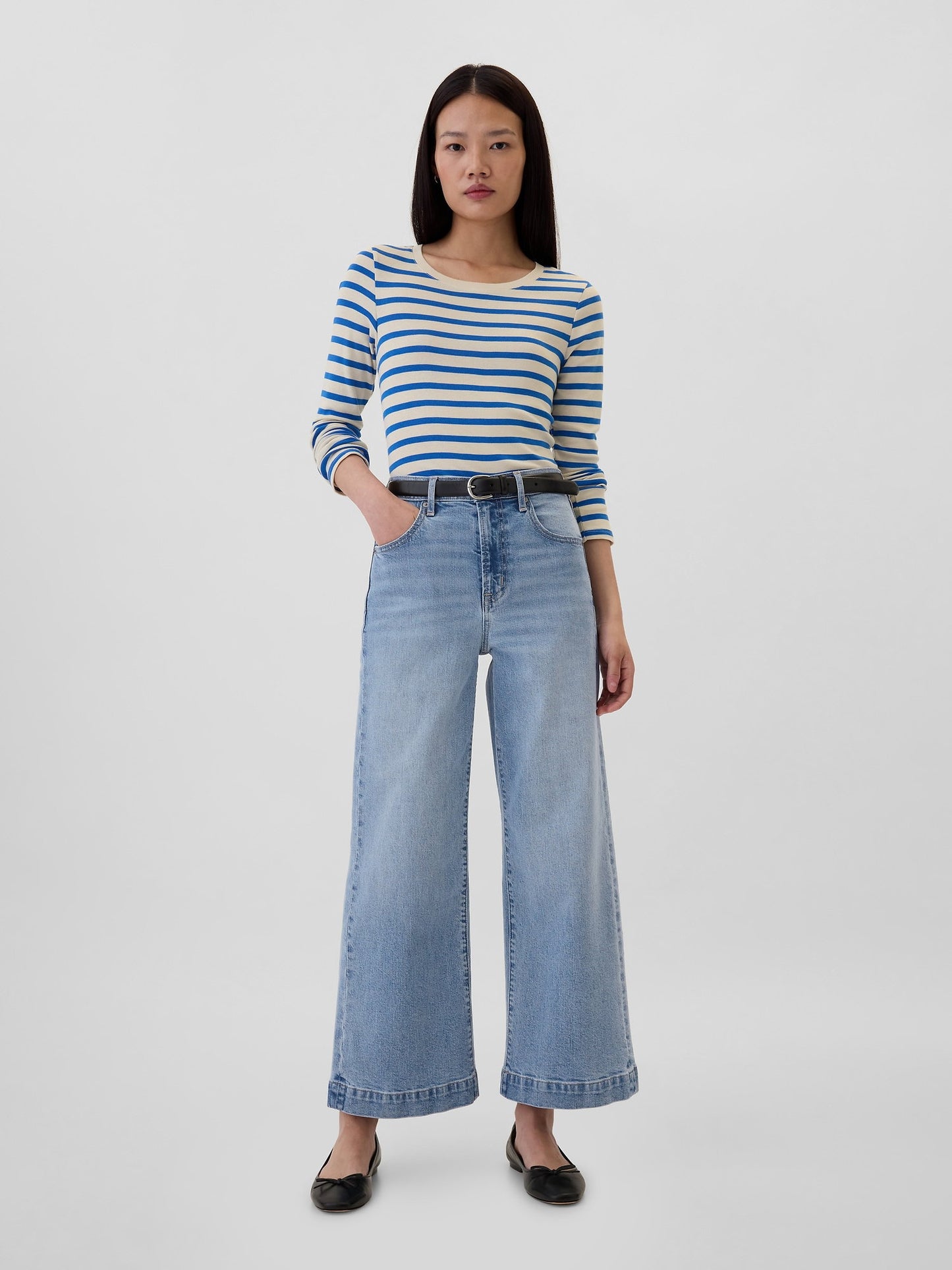 Mavi High Rise Wide-leg Crop Jean Pantolon