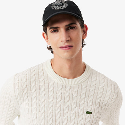 Lacoste Erkek Regular Fit Bisiklet Yaka Krem Kazak