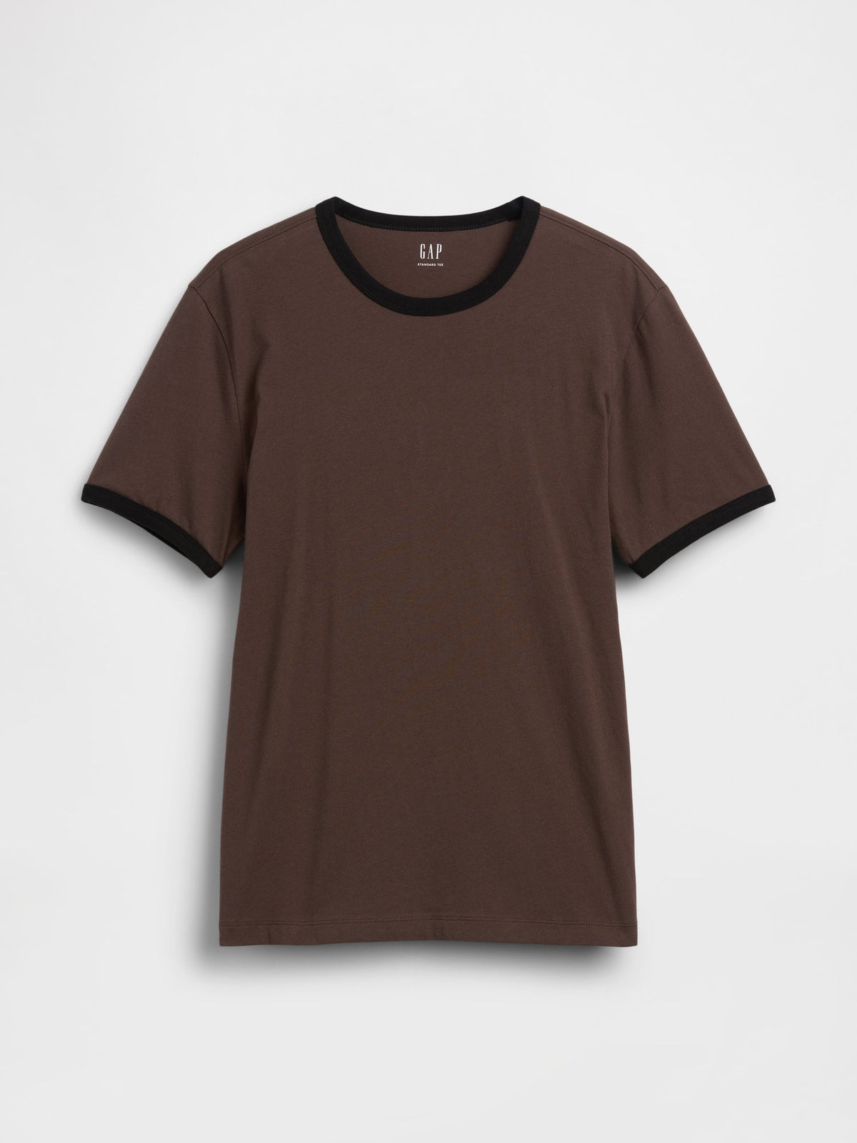 Kahverengi Klasik Bisiklet Yaka T-shirt