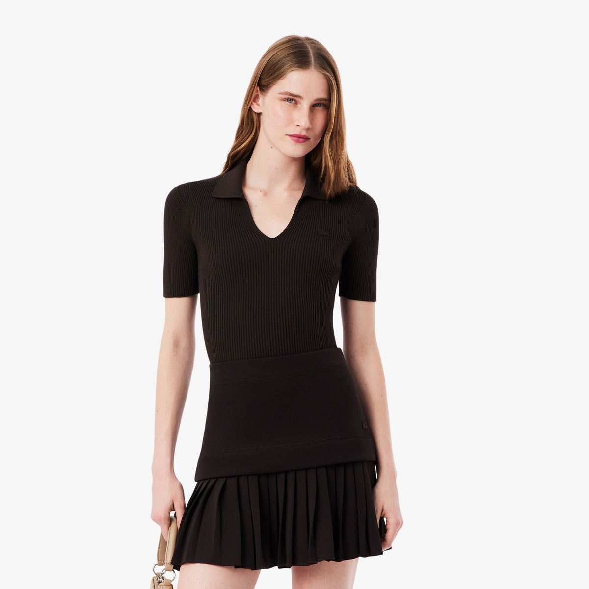 Lacoste Slim Fit Kadın Kahverengi Triko