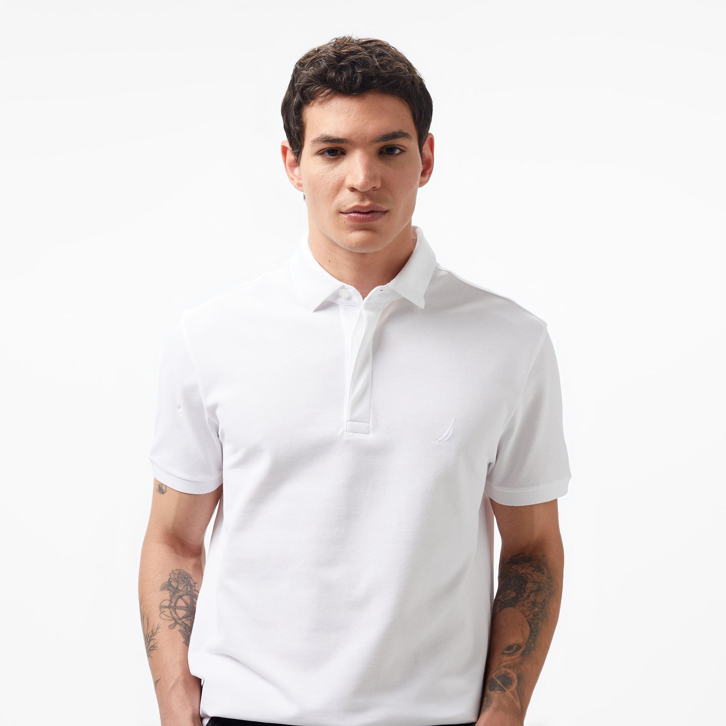 Nautica Erkek Beyaz Slim Fit Kısa Kollu Polo Yaka T-shirt