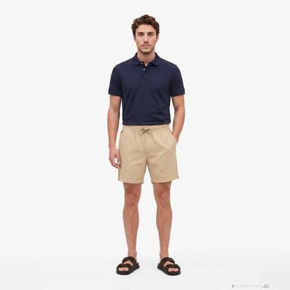 Tommy Hilfiger Erkek Bej Keten Şort